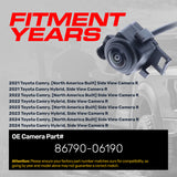 Toyota Camry + Hybrid (2021-2024) OEM Replacement Right Side View Camera OE Part # 86790-06190