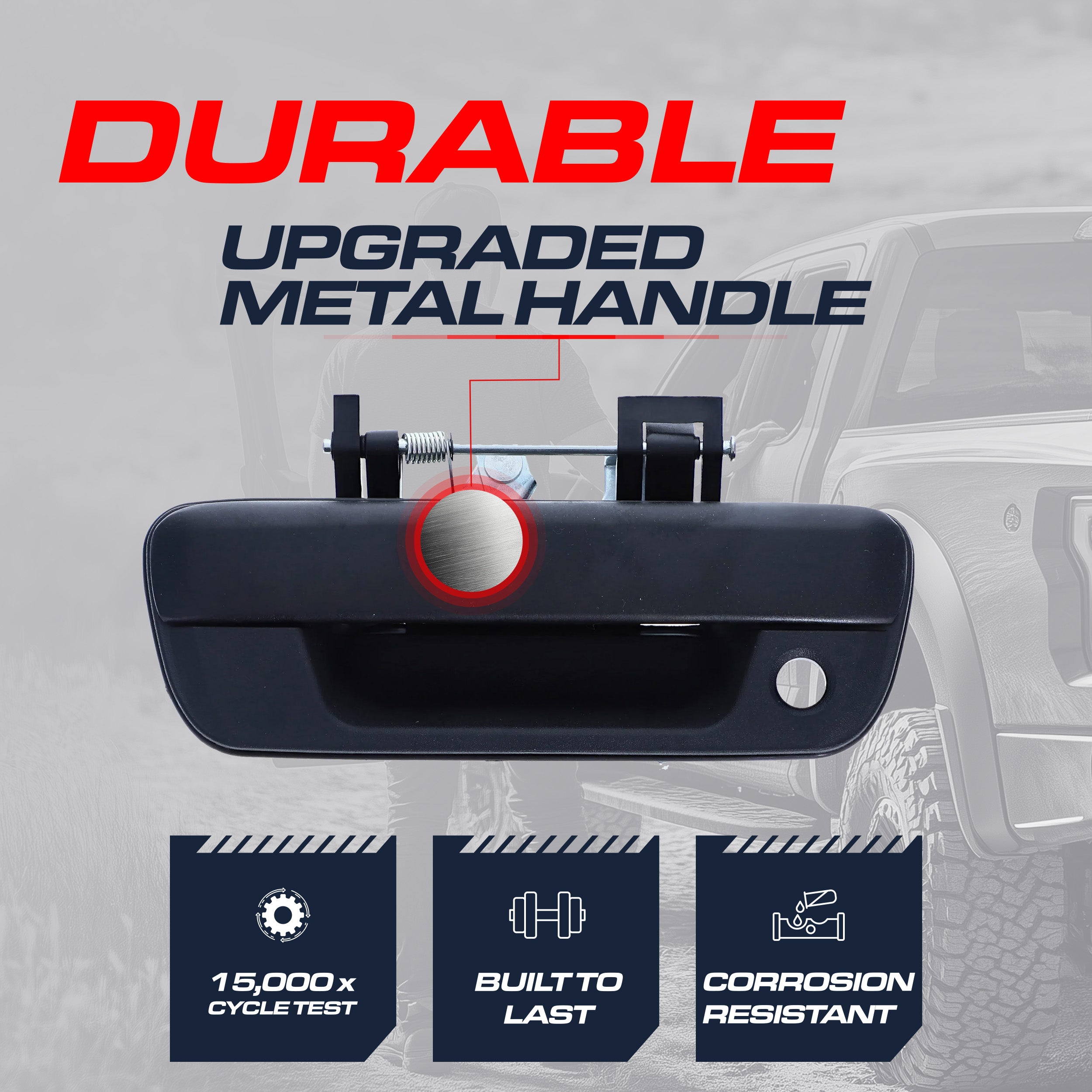 Tailgate Handle Upgraded Black Metal Replacement for Chevrolet