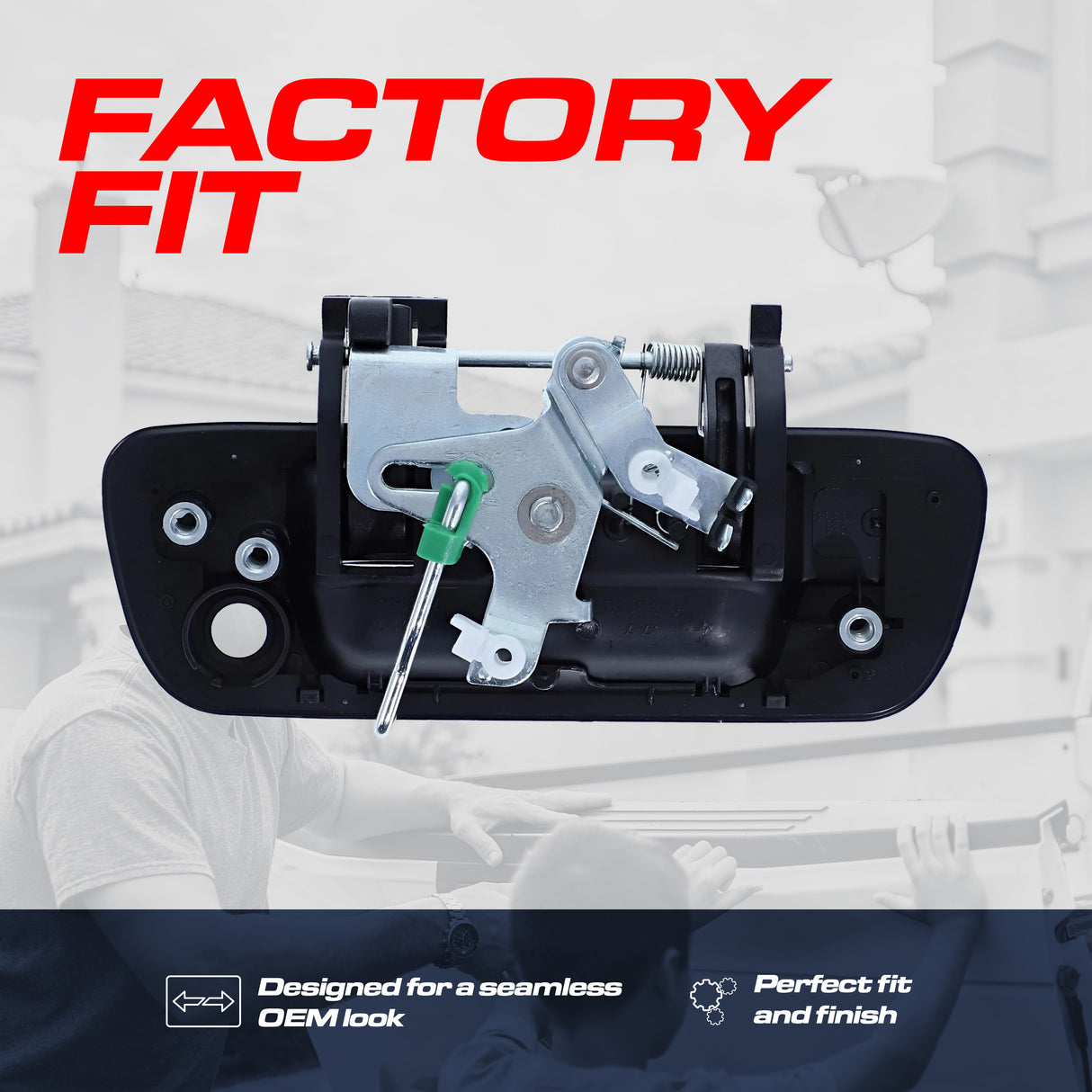 Tailgate Handle Upgraded Black Metal Replacement for Chevrolet Colorado / GMC Canyon (2004-2014) OE Part # 25801998, 97319416 - Master Tailgaters