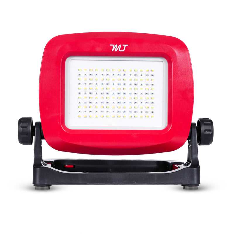 LED Work Flood Light Compatible with Milwaukee Battery - Bright White + Red Solid or Red Flashing Emergency Roadside Light Modes