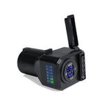 Multiple-Tow Trailer Hitch Adapter with LED Voltage Indicators & Digital Input/Output Voltage Displays - 7-Way Blade Input to 4/5 Flat Pin Output