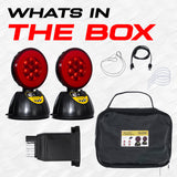 Master Tailgaters Wireless Glow Tow Lights | Multi Functional Signal Lights | Sturdy Magnetic Mount | 350+ Feet Wireless Range | 4 Pin Flat Connection | Safety Straps & Carrying Bag Included