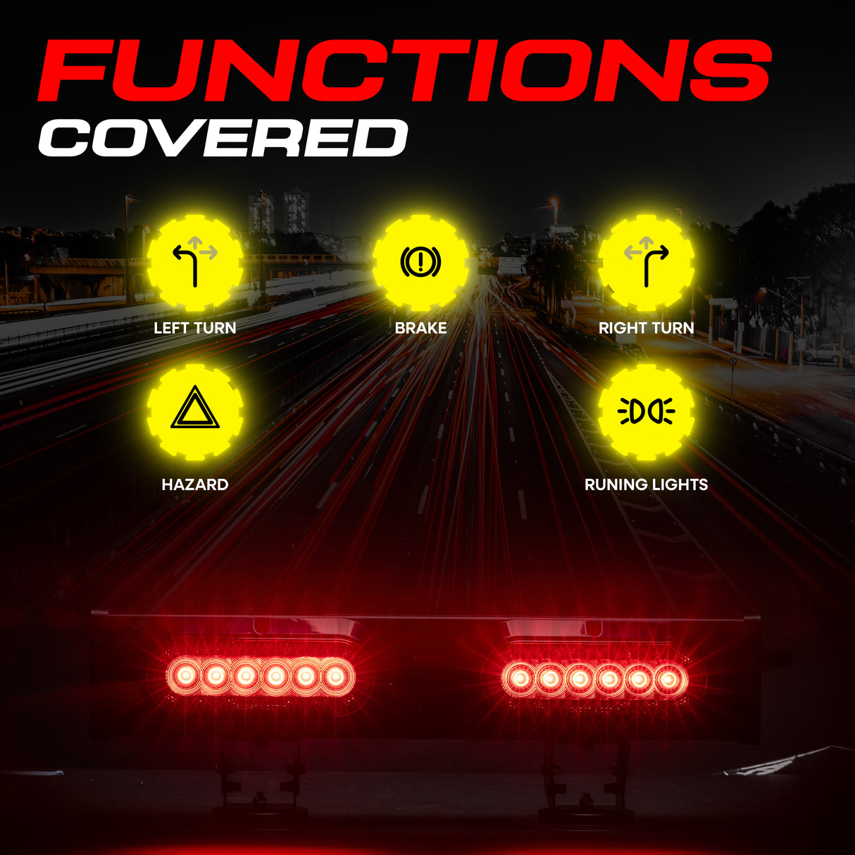 Master Tailgaters 20" Wireless Pivot Tow Double Light Bar | Ultra Bright LED | Multi Functional Signal Lights | Sturdy Magnetic Mount | 4 Pin Flat Connection