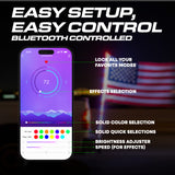 Master Tailgaters 6ft LED Truck Flag Pole with Smartphone App Control | Bluetooth Spiral Lights | 20 Colors & 100 Light Modes | Truck Hitch Mount Included | IP65 Water Resistant | 3'x5' Flag Approved - Master Tailgaters