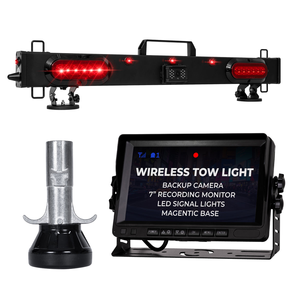 Master Tailgaters 36" Wireless Tow Light Bar with Camera | Choice of 4 Pin Round or 7 Pin Round