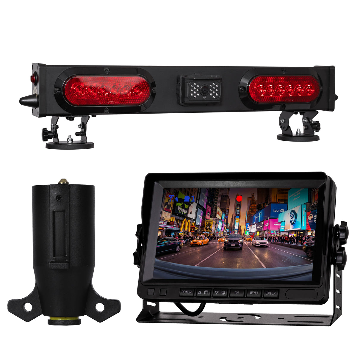 Master Tailgaters 24" Wireless Tow Light Bar with Camera and Monitor | Choice of 4 Pin Round, 4 Pin Flat, 7 Pin Round, or 7 Pin Blade with Reverse