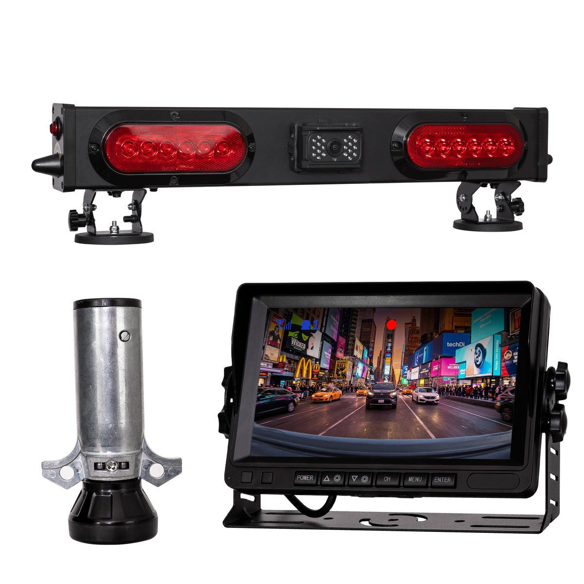 Master Tailgaters 24" Wireless Tow Light Bar with Camera and Monitor | Choice of 4 Pin Round, 4 Pin Flat, 7 Pin Round, or 7 Pin Blade with Reverse