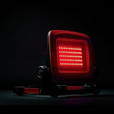 LED Work Flood Light Compatible with Milwaukee Battery - Bright White + Red Solid or Red Flashing Emergency Roadside Light Modes