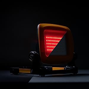 LED Work Flood Light Compatible with Dewalt Battery - Bright White + Red Solid or Red Flashing Emergency Roadside Light Modes