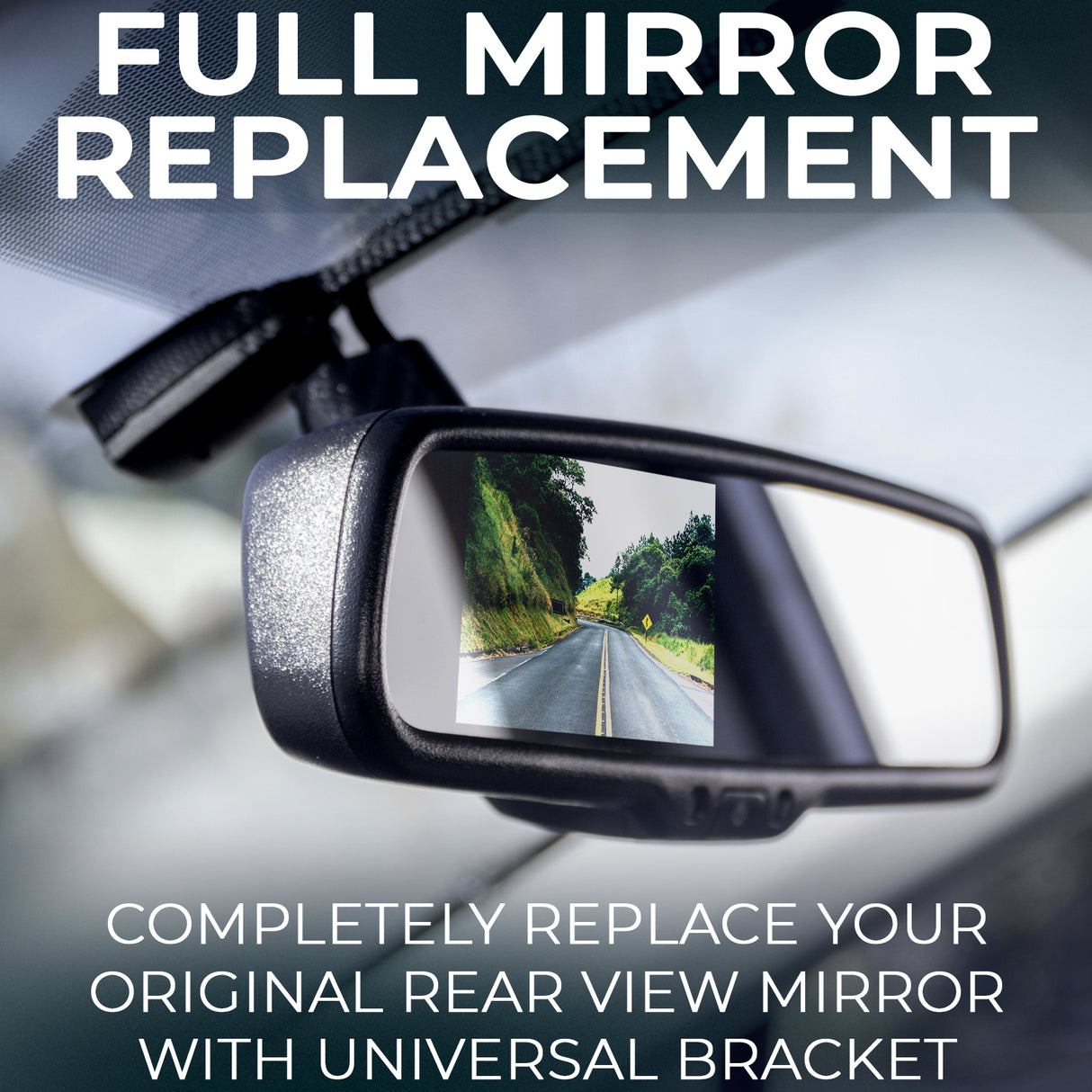 Master Tailgaters 10.5" OEM Rear View Mirror with 4.3" LCD Screen + Compass & Temperature | Rearview Universal Fit Mount | Auto Adjusting Brightness LCD | Anti Glare | Full Original Mirror Replacement