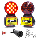 Wireless Magnetic Trailer Tow Lights | 65 Foot Range | 4 Pin Round, 4 Pin Flat, or 7 Pin Flat