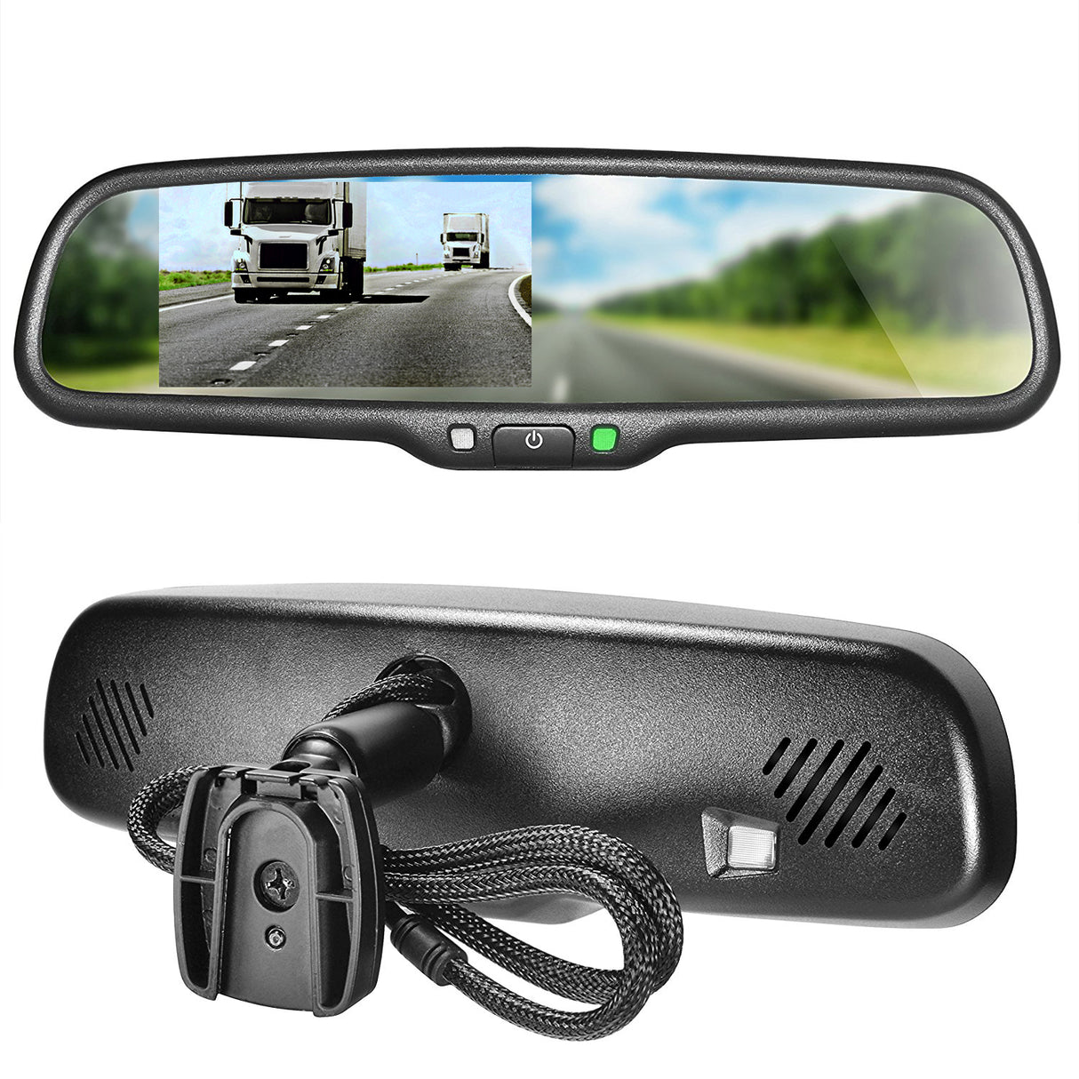 Master Tailgaters 10.5" OEM Rear View Mirror with 4.3" LCD Screen | Rearview Universal Fit Mount | Auto Adjusting Brightness LCD | Anti Glare | Full Original Mirror Replacement | Easy to Install