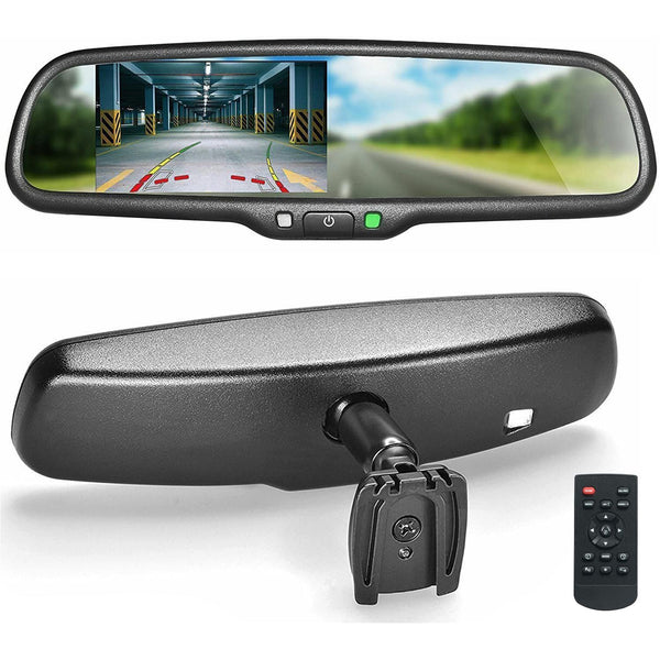 Master Tailgaters 10.5" OEM Rear View Mirror with 4.3" LCD Screen + Dynamic Parking Lines | Rearview Universal Fit Mount | Auto Adjusting Brightness LCD | Anti Glare | Full Original Mirror Replacement
