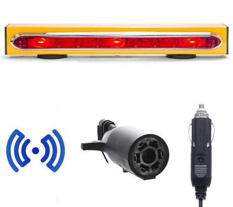 Master Tailgater's 19" Wireless Magnetic Tow Light Bar | 48 Foot Range | Ultra Bright LED | 4 Pin Round, 4 Pin Flat, or 7 Pin RV Hitch Transmitter