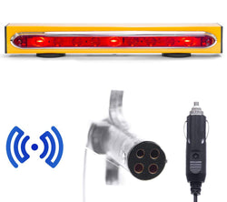Wireless Trailer Tow Light Bar 19"- Magnetic Mount - Ultra Bright LED with 4 Pin Round Hitch Transmitter