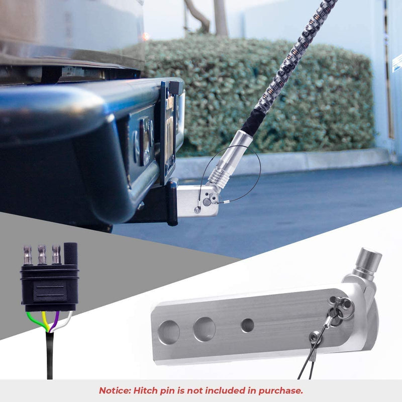 Master Tailgaters 6' Truck LED Flag Pole Hitch Mount with Bluetooth Spiral Chasing Lights- Smartphone App Controlled