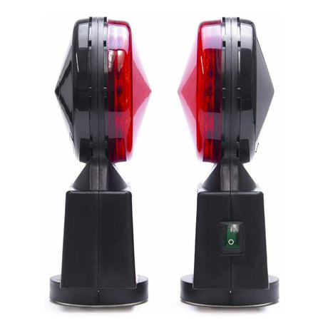 Wireless Trailer Tow Lights - Magnetic Mount - 65 Feet Range - 4 Pin Flat Blade Connection