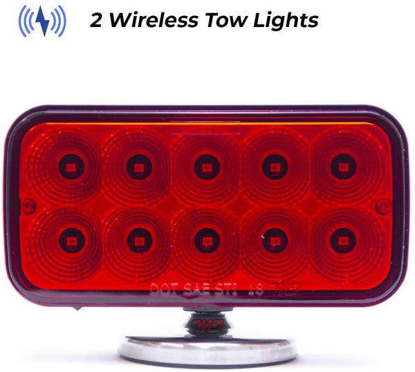 Wireless Tow Hitch Lights - Magnetic, Rechargeable Trailer LED Lights