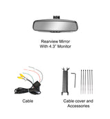 Master Tailgaters  Compass & Temperature Rear View Mirror with 4.3" Auto Adjusting Brightness LCD - Master Tailgaters