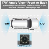 Master Tailgaters 10.5" OEM Rear View Mirror with 4.3" LCD Screen + Wireless Transmitter & 170° LED Backup Camera | Universal Rearview | Auto Adjusting Brightness LCD | Anti Glare | Full Replacement