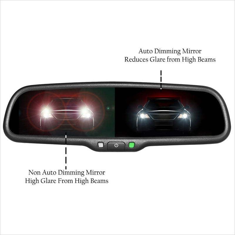 Master Tailgaters Auto Dim + Compass & Temp Rear View Mirror with Ultra Bright 4.3" Auto Adjusting Brightness LCD - Master Tailgaters