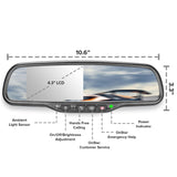Master Tailgaters OEM Rear View Mirror with 4.3" Auto Adjusting Ultra Bright LCD and OnStar Buttons(for backup cameras) - Hooks Into Your Existing OnStar Wire - Master Tailgaters