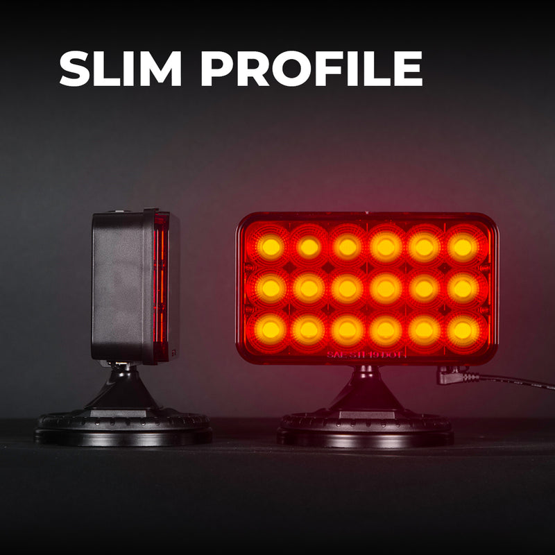 Master Tailgaters Wireless Tow Hitch Lights - Rechargeable Battery - Magnetic Mount - 4 Pin Flat Connection