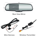 Master Tailgaters 10.5" OEM Rear View Mirror with 4.3" LCD Screen and Wireless Transmitter | Rearview Universal Fit | Auto Adjusting Brightness LCD | Anti Glare | Full Mirror Replacement