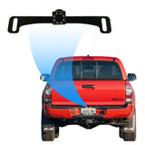 Master Tailgaters Small License Plate Frame Backup or Front Camera with 8 IR LED Night Vision, IP68 Waterproof, and 170° Wide Angle Camera