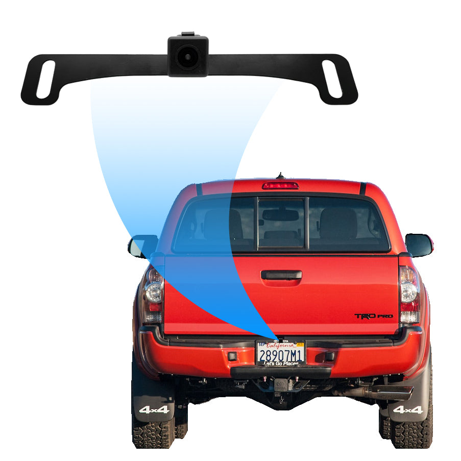 Master Tailgaters Small License Plate Frame Backup or Front Camera with IP68 Waterproof, and 170° Wide Angle Camera