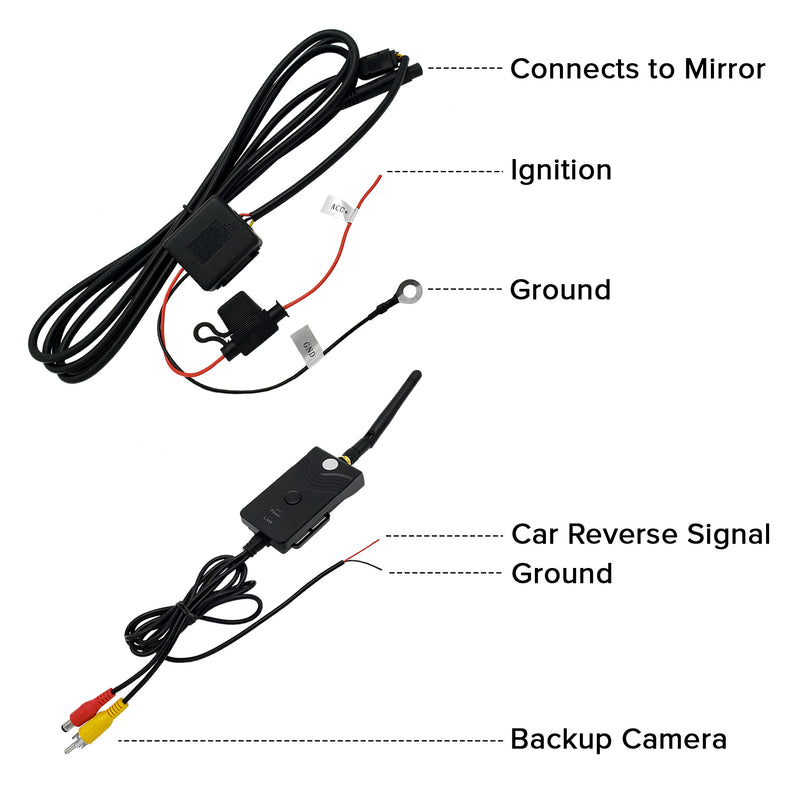 Master Tailgaters 10.5" OEM Rear View Mirror with 4.3" LCD Screen and Wireless Transmitter | Rearview Universal Fit | Auto Adjusting Brightness LCD | Anti Glare | Full Mirror Replacement