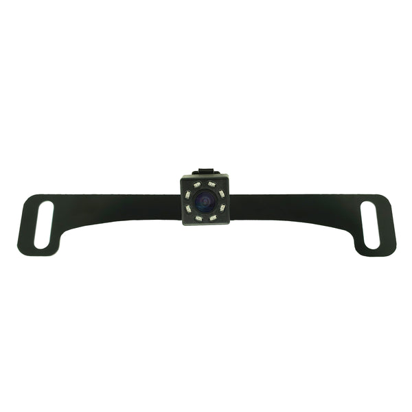 Master Tailgaters Small License Plate Frame Backup or Front Camera with 8 IR LED Night Vision, IP68 Waterproof, and 170° Wide Angle Camera