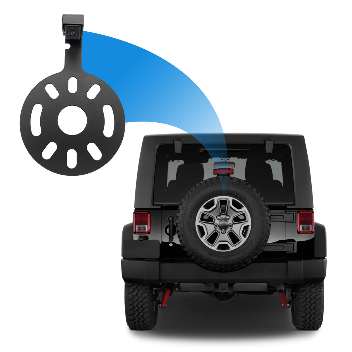 Jeep Wrangler Spare Tire Mount with Backup Camera