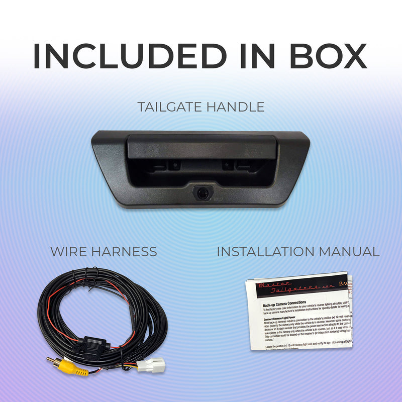 Ford F150 (2015-2017) Black Tailgate Backup Camera Handle (No Key Hole)