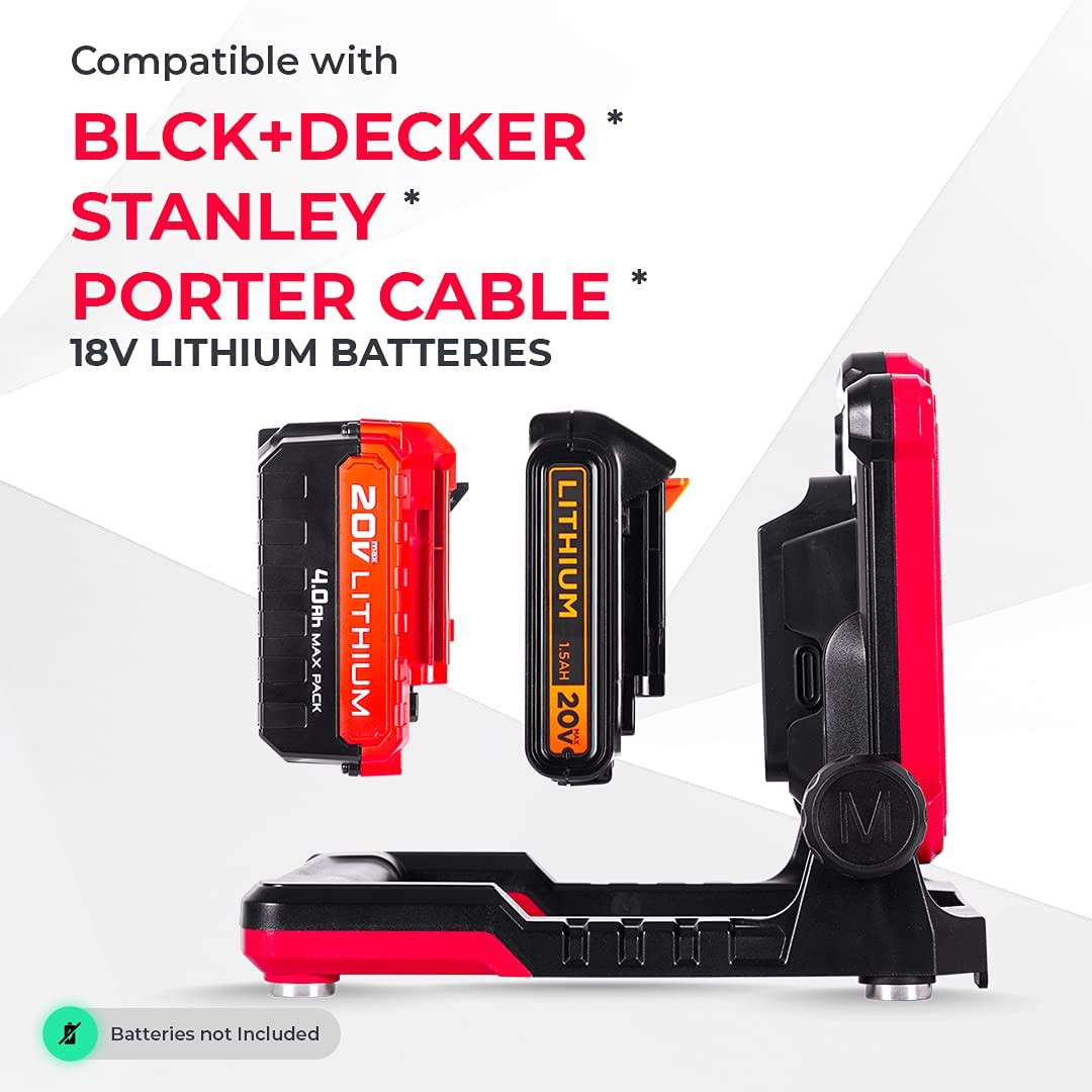 For Dewalt 20V Battery Adapter to for Stanley/Porter Cable/Black