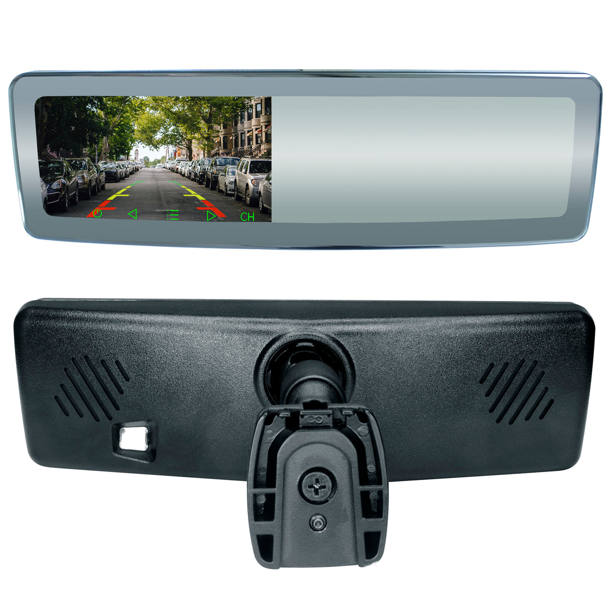 Master Tailgaters Frameless Rear View Mirror with 4.3" Ultra High Brightness LCD & Mirrorlink with Wireless Calling - Universal Fit