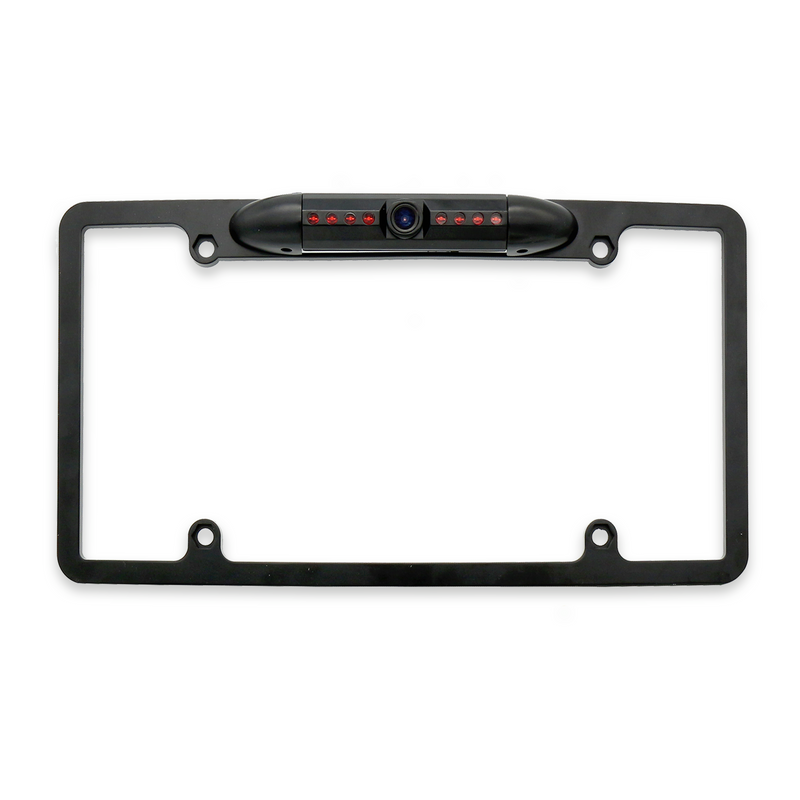Master Tailgaters License Plate Frame Front or Backup Camera with 8 IR LED Night Vision, Metal Construction, 170° Wide Angle Camera, Waterproof