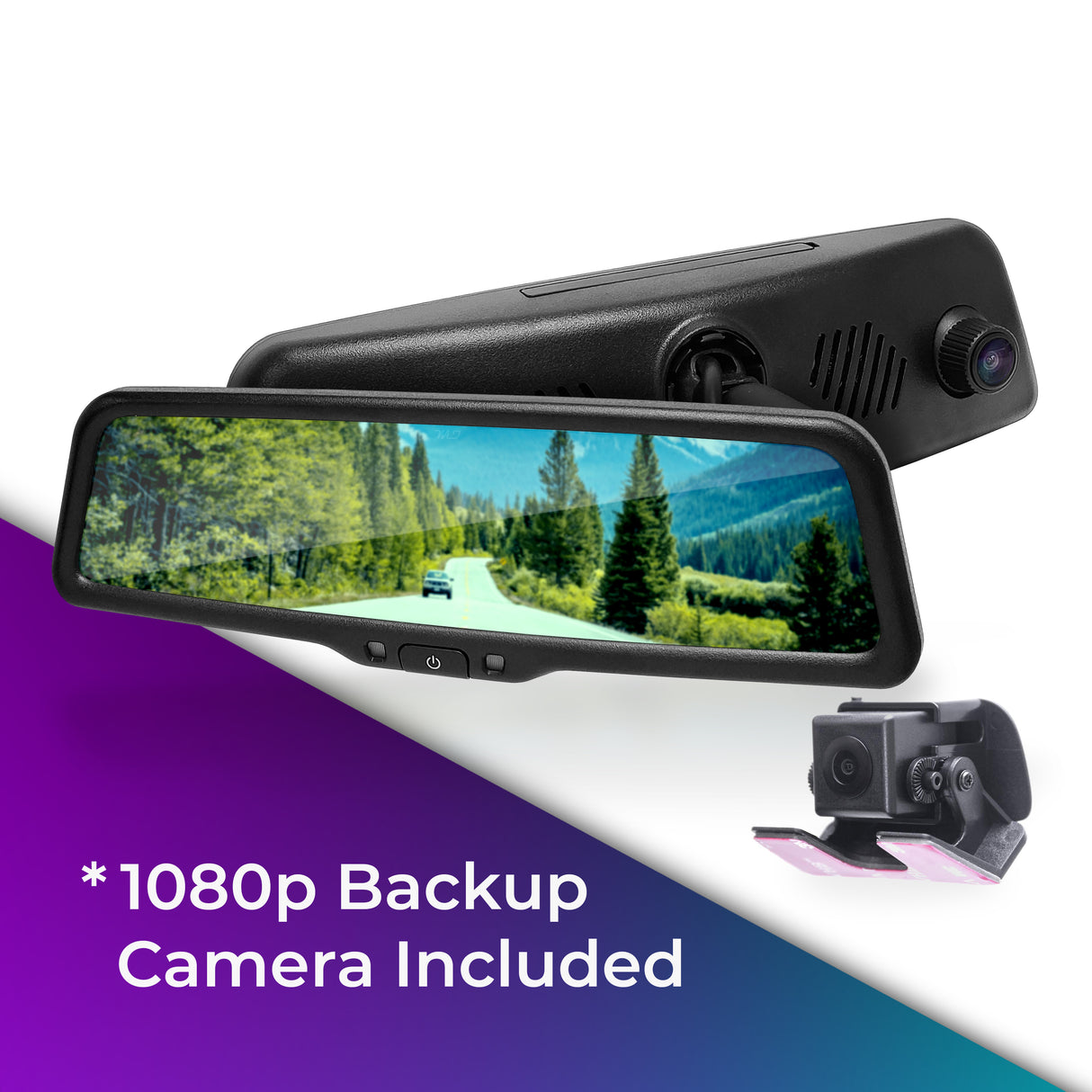 10'' Full HD Touch Screen Rear View Mirror Dash Cam - Front and Rear Camera  With Loop Recording, G-Sensor, Parking Monitor, 170° Wide Angle