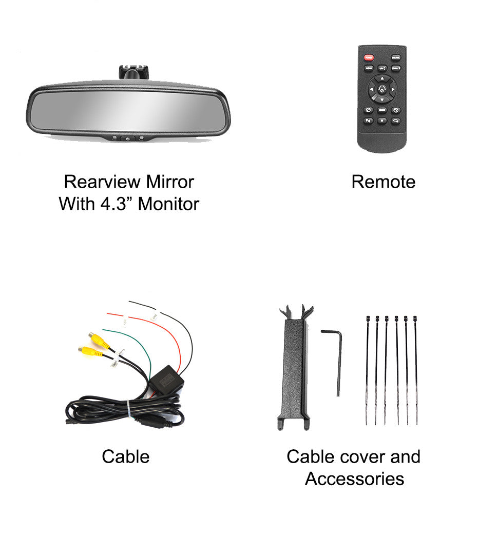Master Tailgaters Manual Dimming Rear View Mirror with 4.3" Auto Adjusting Brightness LCD - Master Tailgaters