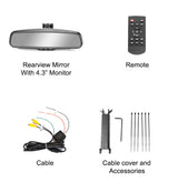 Master Tailgaters Manual Dimming Rear View Mirror with 4.3" Auto Adjusting Brightness LCD - Master Tailgaters